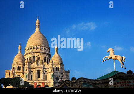 La basilique du Sacré-Coeur ('Basílica del Sagrado Corazón), simplemente conocido como 'Sacré-Coeur', Montmartre, Paris, Francia