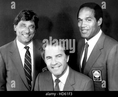 NFL MONDAY NIGHT FOOTBALL, (ABC), Dan Dierdorf, Al Michaels, Frank Gifford,  Super Bowl XXV, 1970-. (c) ABC/ Courtesy: Everett Stock Photo - Alamy