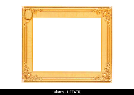 Marco para fotografía de oro aislado sobre fondo blanco vacío arte diseño  retro Fotografía de stock - Alamy