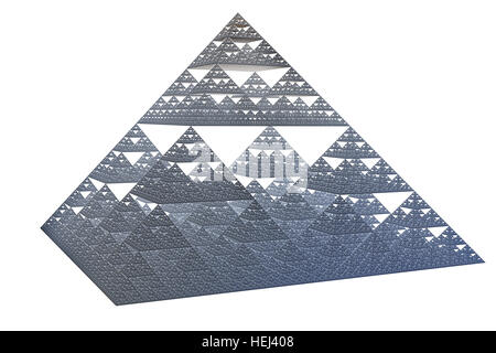 El tetraedro de sierpinski fractal forma iterada Foto de stock