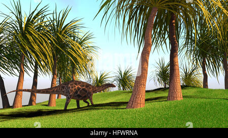 Representación 3D de las caminatas dicraeosaurus Foto de stock