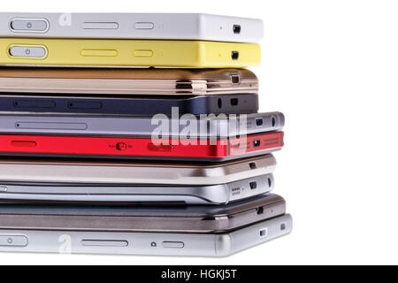 Muchos teléfonos móviles modernos con diferentes abstract Fotografía de  stock - Alamy