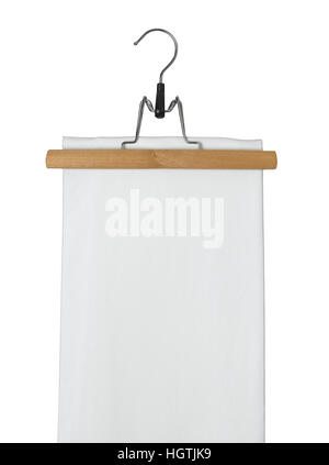 Percha de madera con faldón blanco