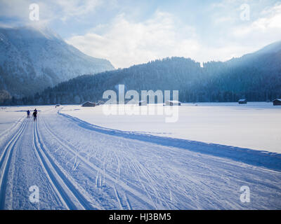 Esquí de fondo en invierno, Oberstdorf, Allgau, Alemania Foto de stock