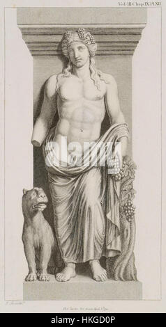 Bacchus, con un tigre ver las Bacantes de Eurípides James Stuart y Nicholas Revett 1794 Foto de stock