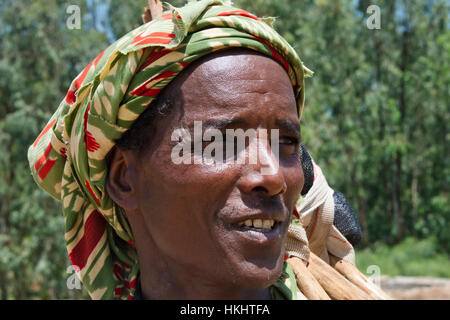 Retrato de un granjero, Axum, Etiopía Foto de stock