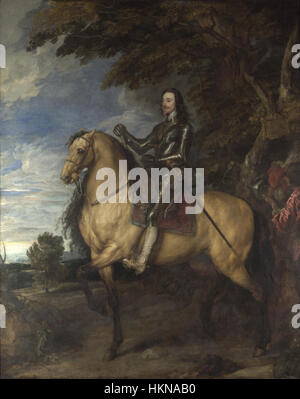 Anthony van Dyck - retrato ecuestre de Carlos I NG 1172 Foto de stock