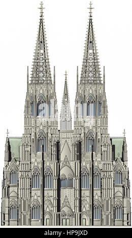 Koelner Dom, koeln, NORDRHEIN-WESTFALEN, Deutschland, computergrafik