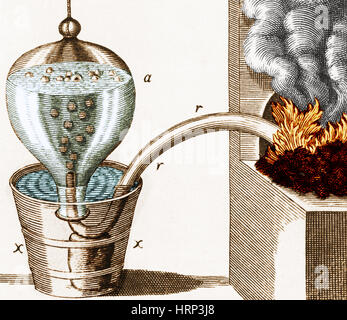 Stephen Hales neumático del Valle, 1727 Foto de stock