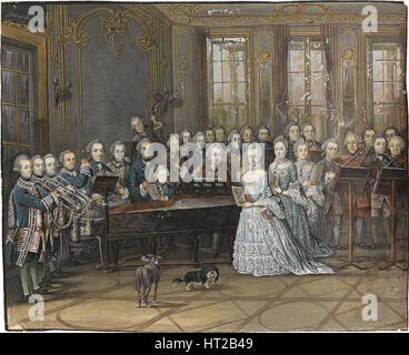 Los músicos de cámara de la corte Mecklenburg-Schwerin capilla en Ludwigslust en 1770, 1770. Artista: Abel, LEOPOLD DE AGOSTO (1717-1794) Foto de stock