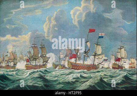 "Batalla de Quiberon Bay', C1765. Artista: Francis Swaine. Foto de stock