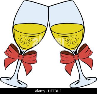 Dos copas de vino de dibujos animados de color clipart