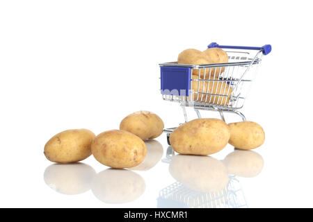 Shopping Carts y papa Einkaufswagen und Kartoffel Foto de stock
