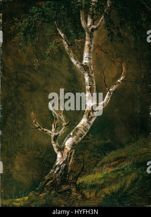 Johan Christian Dahl el estudio de un proyecto de arte de Google Birch Tree Foto de stock