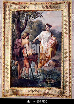 Les persécutions Latone fuyant de Junon emporte Apollon et ses enfants Diane Foto de stock
