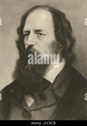 Alfred Lord Tennyson (1809-92), señaló el poeta inglés, Retrato Foto de stock