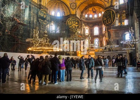 Interior del museo Hagia Sophia, Estambul Foto de stock