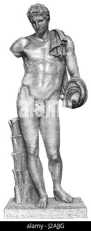 Estatua de Hermes como patrono de atletismo y deportes Foto de stock