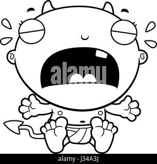 Una Caricatura De La Ilustracion De Un Bebe Diablo Llorando Imagen Vector De Stock Alamy