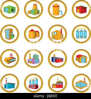 La planta de energía nuclear, el icono de estilo de dibujos animados