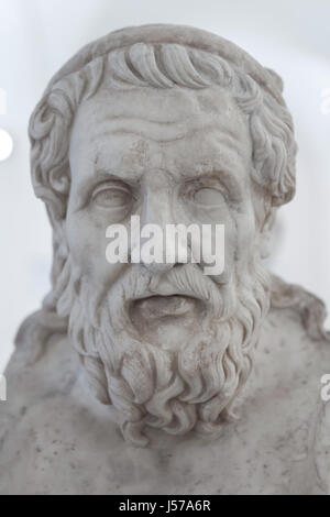 Retrato de Homero escultura romana desde el 200 A.C. mármol original