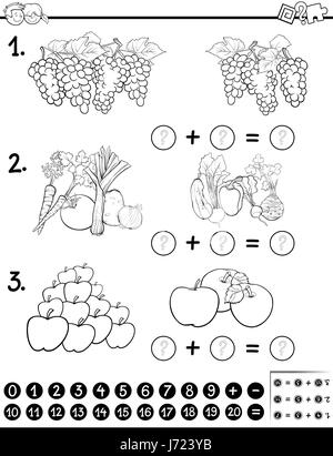 Frutas y Verduras Página para colorear Imagen Vector de stock - Alamy