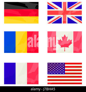 Ee.Uu. Alemania república federal alemana, Canadá país firmar Rumania el pictograma.