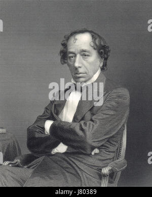 El Primer Ministro británico Benjamín Disraeli Foto de stock