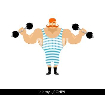 Cartoon Vectores De Un Levantador De Pesas En Rojo Leotard Imagen Vector De Stock Alamy