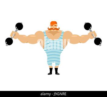 Cartoon Vectores De Un Levantador De Pesas En Rojo Leotard Imagen Vector De Stock Alamy