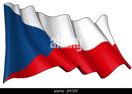 Praga, República Checa, Checoslovaquia, bandera, emblema, Europa, ilustración de stock Alamy