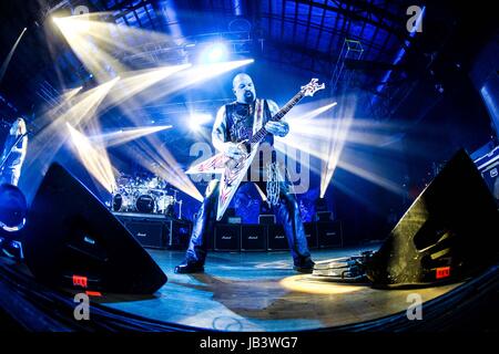 Milán, Italia. 08 de junio, 2017. Banda de thrash metal estadounidense Slayer actúa en directo. Crédito: Mairo Cinquetti/Pacific Press/Alamy Live News Foto de stock