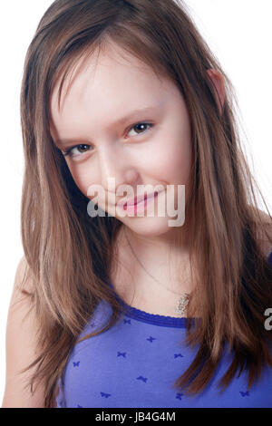 Retrato de una niña de 10 años, Foto de estudio Fotografía de stock - Alamy
