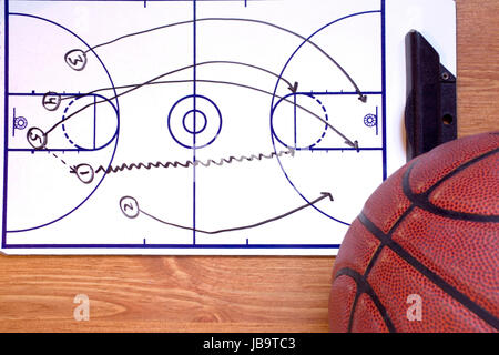 Un diagrama de salto rápido de baloncesto y una pelota Fotografía de stock  - Alamy