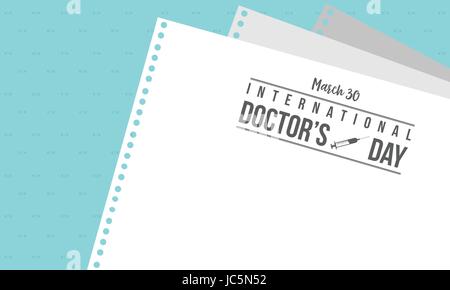 Tarjeta de felicitación día médico internacional de arte vectorial