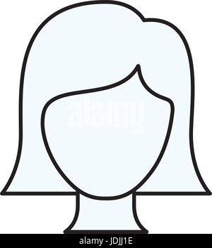 Dibujo silueta de mujer sin rostro con pelo corto recto Imagen Vector de  stock - Alamy