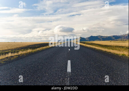 Carretera pavimentada en paisaje rural Foto de stock