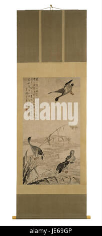 Bian Shoumin - Gansos descendente en un arenal - Foto de stock
