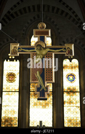 Italia, Toscana, Arezzo, cruz en la iglesia de San Domenico, Foto de stock