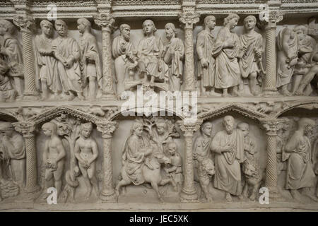 Italia, Roma, Vaticano, Vaticano Museos amplia, Museo Pío Cristiano, detalle del sarcófago de Junius Bassus, Foto de stock
