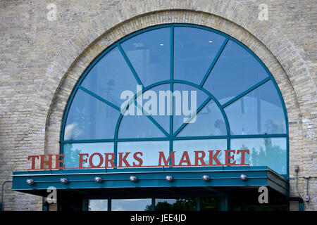 Winnipeg, Manitoba, Canadá, las horquillas, el mercado cubierto, de entrada, el mercado Forks, detalle Foto de stock