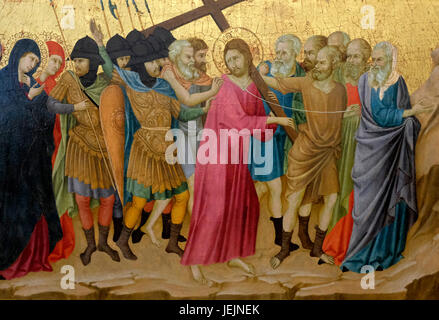 Jesucristo, llevando su cruz a través de Jerusalén - Ugolino, circa 1325 Foto de stock