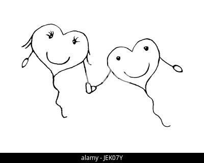 Amor pareja concepto dibujo a lápiz Fotografía de stock - Alamy