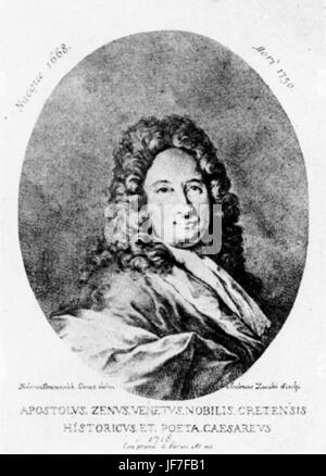 Apóstol Zeno, Venetian poeta, libretista, periodista y hombre de letras 1668 - 11 de noviembre de 1750. Foto de stock