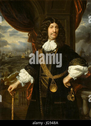 Mattheus van den Broucke (1620-85). Raad van Indië, getooid reunió de gouden keten en penning morir puerta hem de VOC en 1670 werden geschonken Rijksmuseum SK-A-158