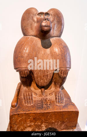 Figura de cuarcita de babuino Thot, Dios, dieciocho dinastía, Egipto. El Museo Británico, el Great Russell Street, Londres, Inglaterra, Reino Unido. Foto de stock