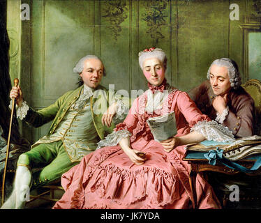 Jacques Wilbaut, presunto retrato del Duc de Choiseul y dos compañeros. Circa 1775. Óleo sobre lienzo. El Getty Center, Los Angeles, Estados Unidos. Foto de stock