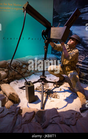 Ee.Uu., Virginia, Triángulo, Museo Nacional de la Marina, WW2-era la máquina gunner diorama Foto de stock