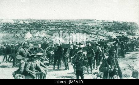 Llevar tiendas de campaña de Gallipoli, campamento de Australia de 1915. Foto de stock