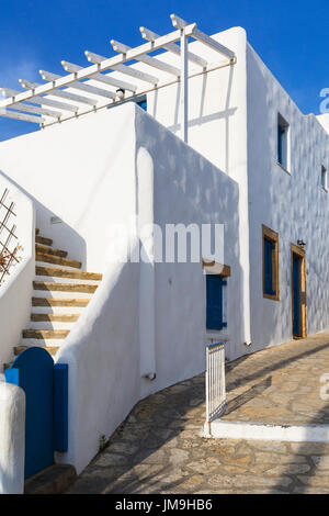 Vief de la aldea principal en Lipsi isla en Grecia. Foto de stock